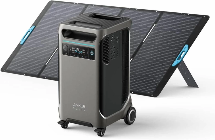 Anker Solix F3800 Portable Power Station with 200W Solar Panels, 3840Wh LiFePO4 Battery, 6000W AC Output, Solar Generator for Home Backup, RV, Camping & Emergencies