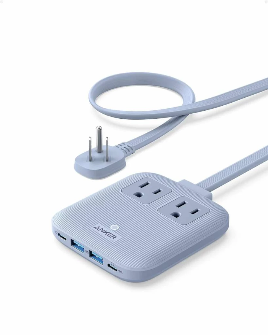Anker 67W 6-in-1 Nano Charging Station with 2 AC Outlets, 2 USB-A & 2 USB-C Ports, 5Ft Extension Cord for iPhone 16/15, MacBook, Home & Office