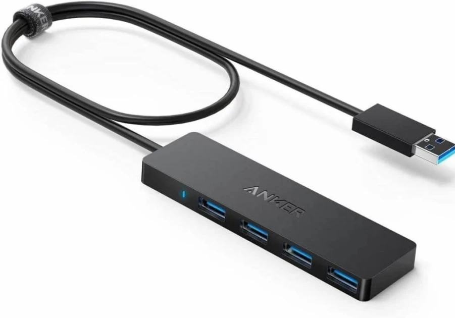 Anker 4-Port USB 3.0 Hub Ultra-Slim 5Gbps Data Transfer for MacBook, iMac, Surface, HDD - USB-A Hub (0.7ft Cable, No Charging)