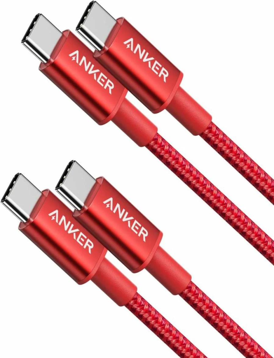 Anker USB C to USB C Cable 60W 2-Pack 6ft Fast Charging Type-C Cable for iPhone 16, iPad Mini 6, Samsung Galaxy, MacBook, and More (Black)