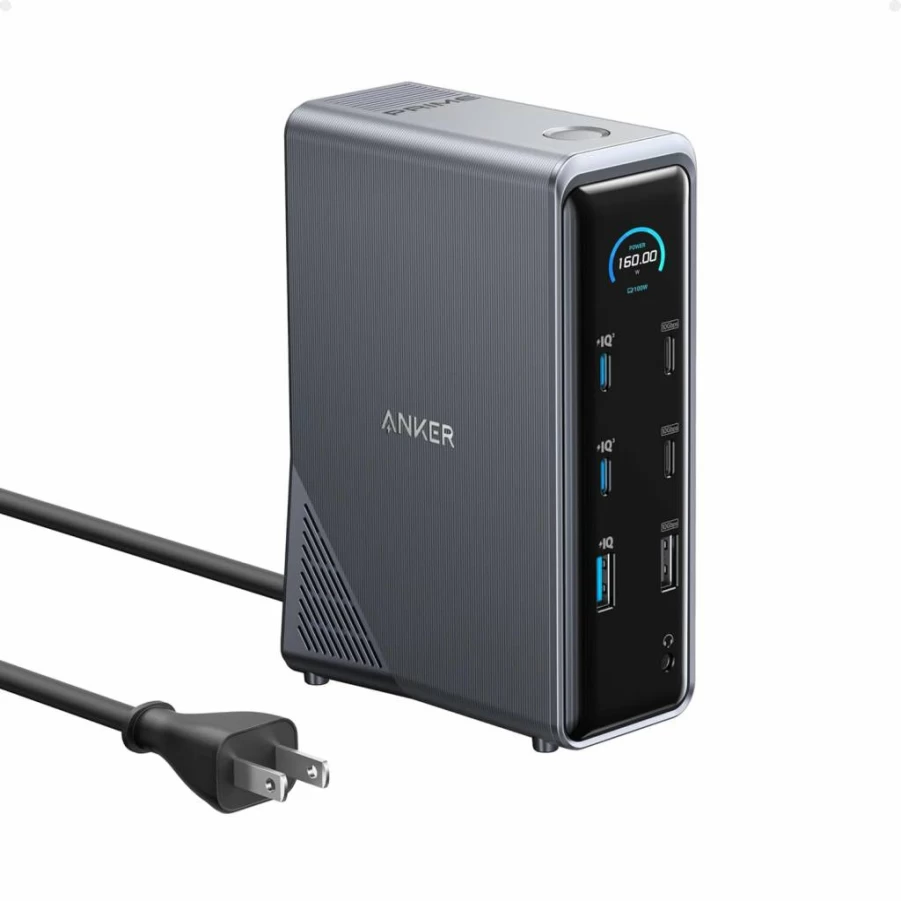 Anker Prime 14-in-1 Docking Station with 160W Power Delivery, 10Gbps USB-C, Dual 4K HDMI, Ethernet, Audio, for MacBook/Dell/HP/Lenovo Laptops