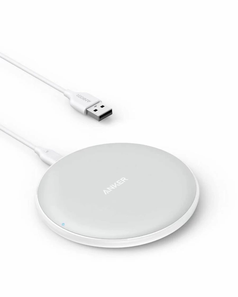 Anker 313 Qi-Certified 10W Fast Wireless Charging Pad - Compatible with iPhone 16/15/14/12 Series, Samsung Galaxy, AirPods (No AC Adapter)