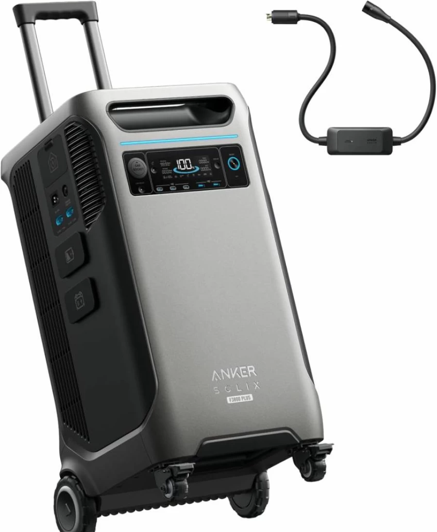 Anker Solix F3800 Plus Portable Power Station (2025) - 3,840Wh Solar Generator, 3,200W Input, Home Backup & RV Power, Expandable to 53kWh, Emergency Power Supply for Outages