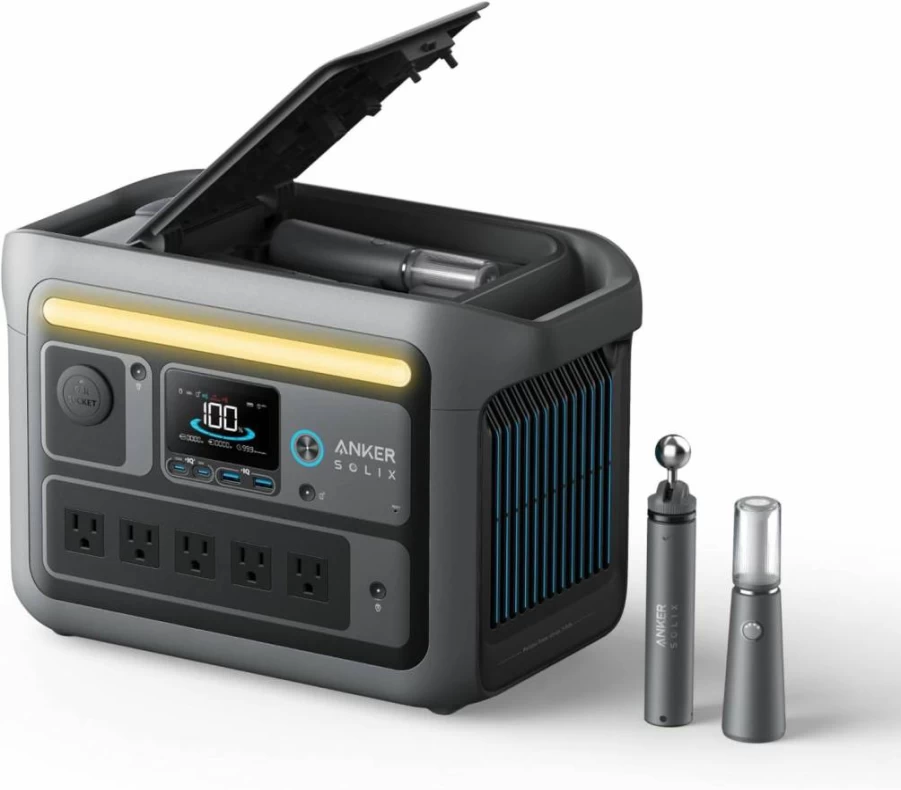 Anker Solix C800 Plus Portable Power Station with 100W Solar Panel - 768Wh LiFePO4 Battery, 1200W Solar Generator for Camping, RV, Road Trips & Emergencies