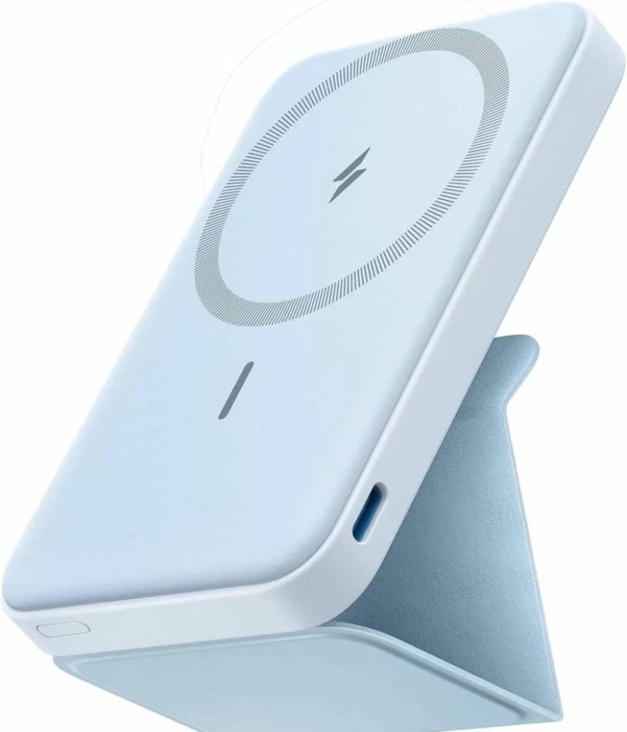 Anker 622 MagGo Magnetic Wireless Charger 5000mAh with Stand, USB-C Port, Magsafe Compatible for iPhone 16/15/14/13 Series - Portable Foldable Power Bank