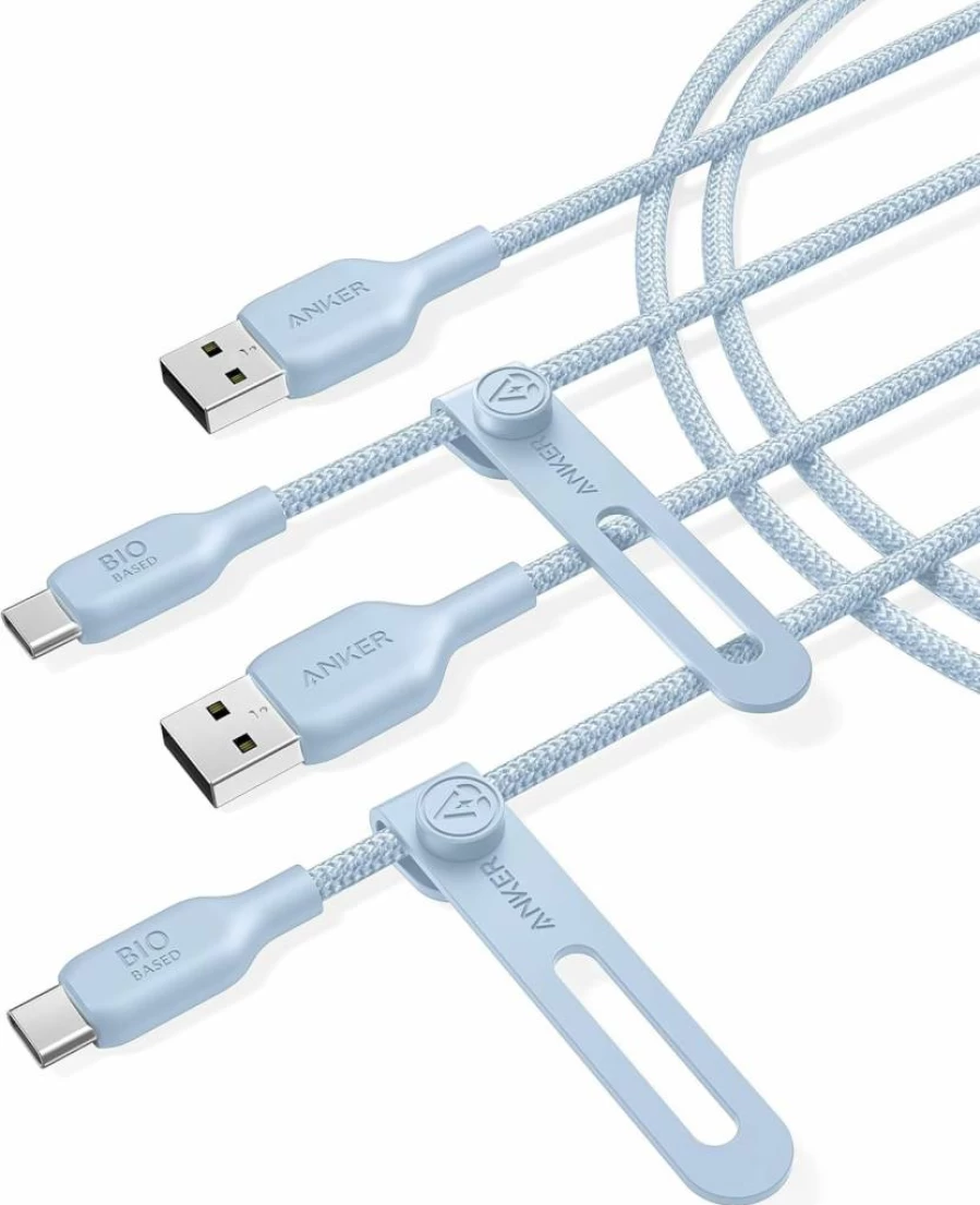Anker USB C Cable 2-Pack 6FT Braided Charging Cable for Samsung Galaxy Note LG V30 Fast Charger Durable USB A to Type C Cord Black