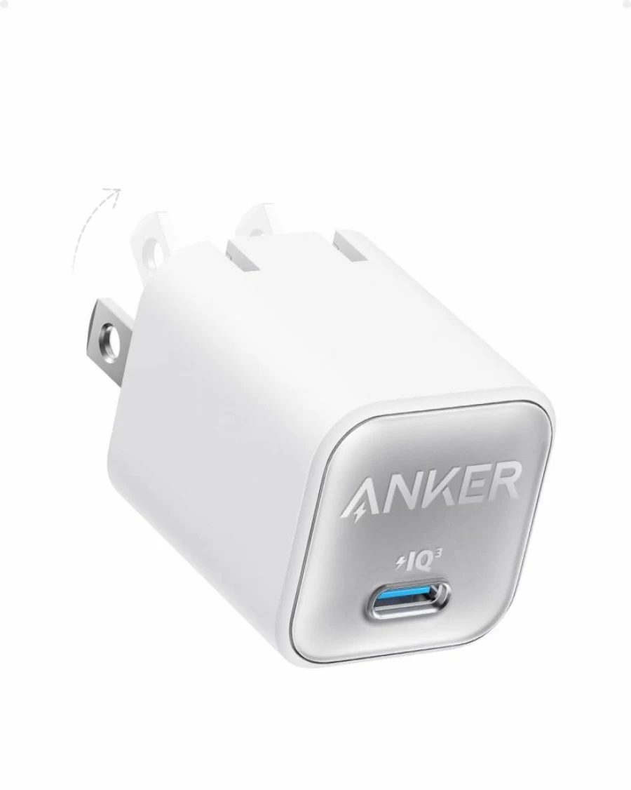 Anker 30W Nano USB-C Charger with PIQ 3.0, Fast Foldable Charging Block for iPhone 15/14, Galaxy, iPad, MagSafe Compatible Power Adapter