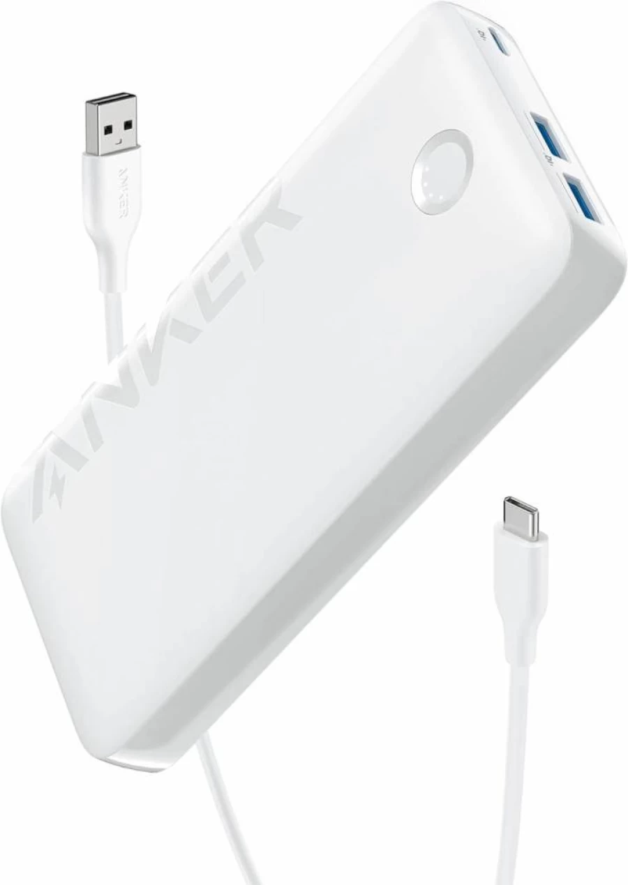 Anker 20,000mAh Power Bank with 22.5W Fast Charging, 2 USB-A & 1 USB-C Portable Charger for iPhone, Samsung, iPad, AirPods, and More