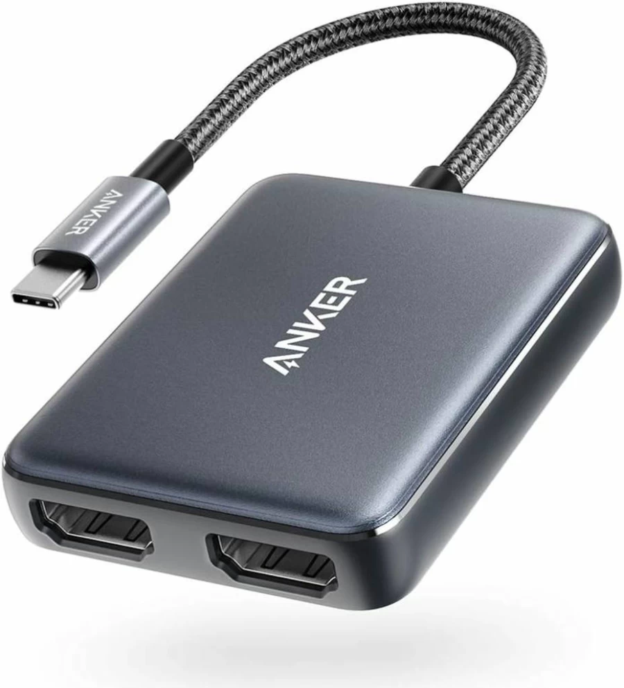 Anker USB C to Dual HDMI Adapter, 4K@60Hz USB C Hub for MacBook, Lenovo Yoga, ThinkPad, XPS - Compact Portable MacOS SST Mode Supported