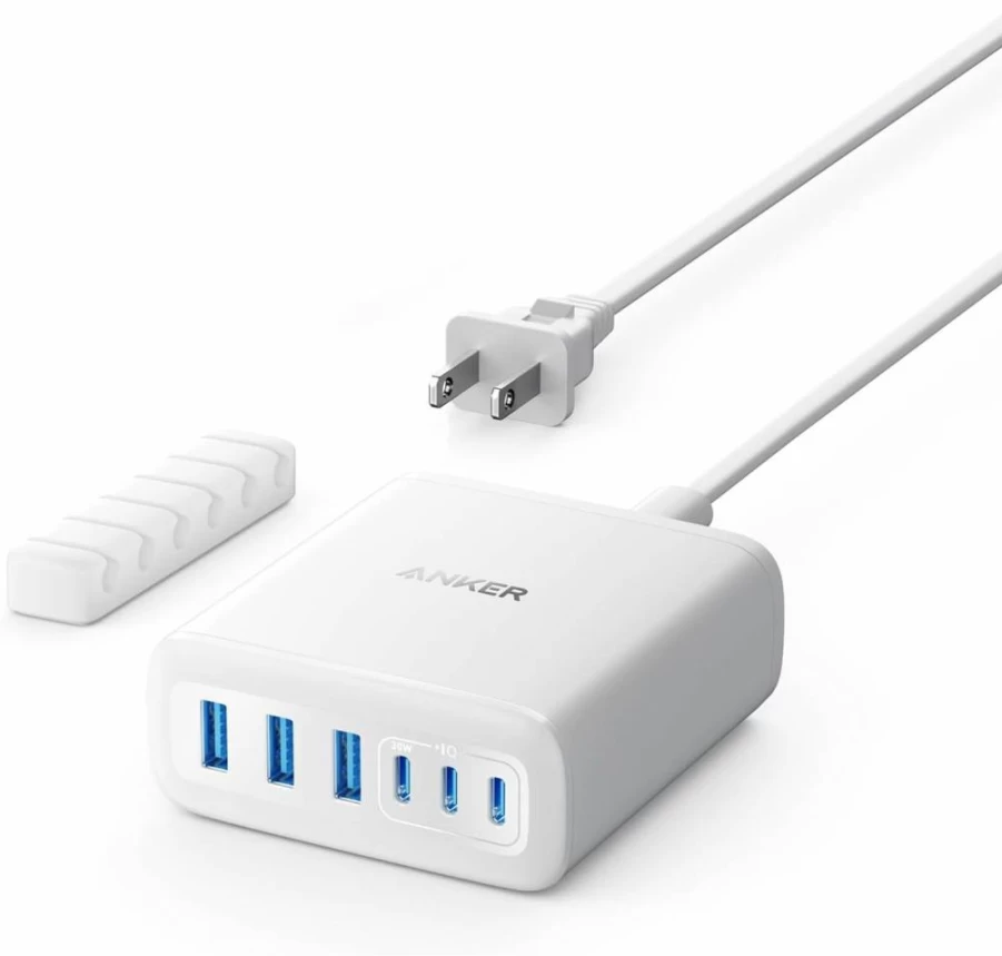Anker 112W 6-Port USB C Desktop Charging Station - Fast Charger for iPhone, iPad, MacBook, Samsung Galaxy & More (Cable Not Included)