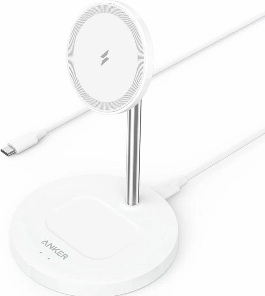 Anker 2-in-1 Magnetic Wireless Charging Stand for iPhone 16/15/14/13 & AirPods with USB-C Cable - PowerWave Lite