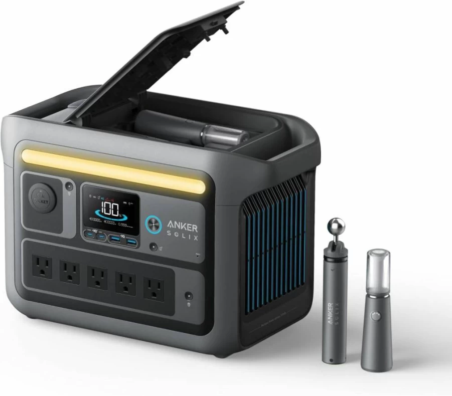 Anker Solix C800 Portable Power Station with 100W Solar Panel – 768Wh LiFePO4 Battery, 1200W Solar Generator, Fast 58-Min Charge for Camping, RV, Road Trips & Emergencies