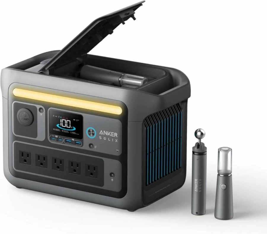 Anker Solix C800 Plus Portable Power Station - 768Wh LiFePO4 Solar Generator with 200W Solar Panel, 1200W Output for Camping, RV, Emergencies, and Outdoor Adventures