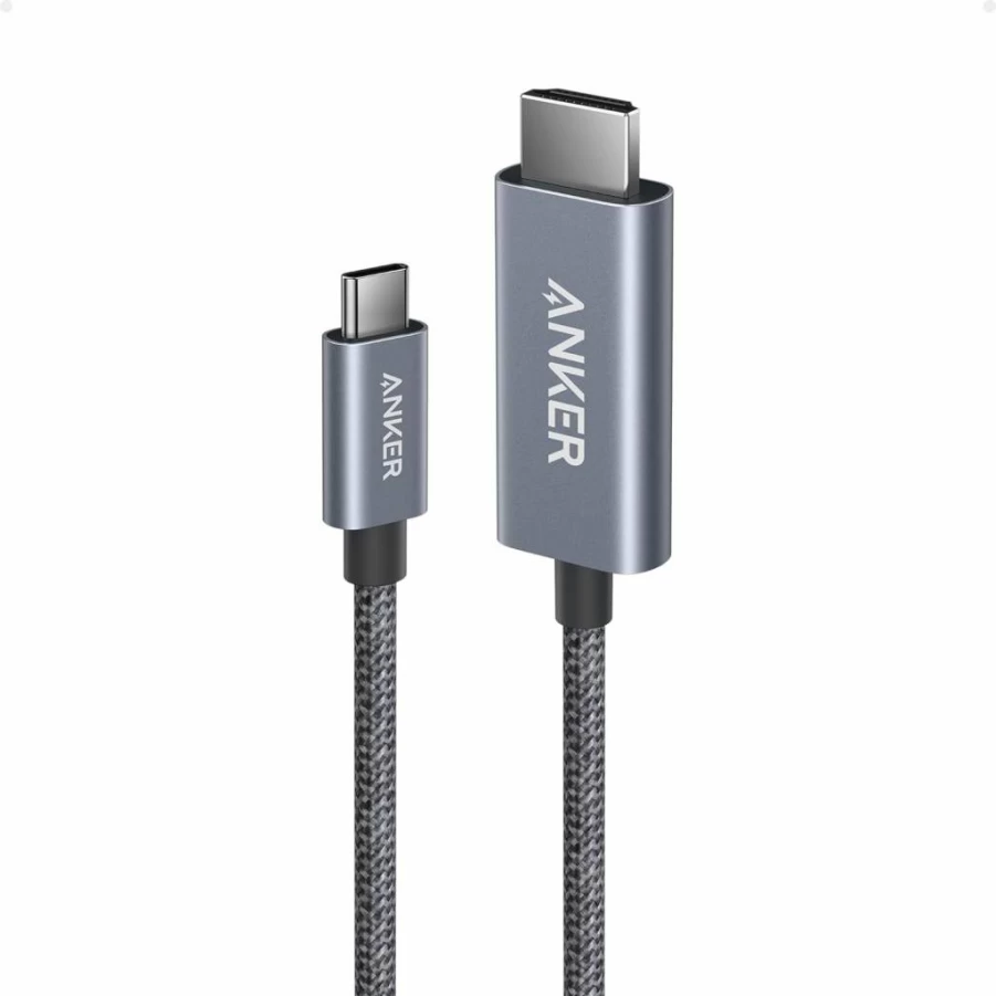 Anker USB C to HDMI Cable 4K@60Hz HDR, Thunderbolt 5/4/3 Compatible, Nylon-Braided High-Speed HDMI Cord for MacBook, iPad, iPhone, HD TV, 6 Feet Black