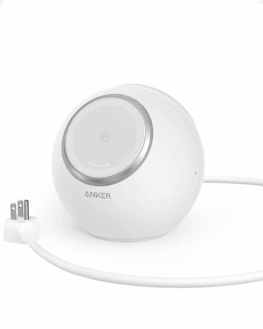 Anker MagGo Magnetic Charging Station: Qi2 Certified 15W Magsafe Wireless Charger for iPhone 15/14/13, 8-in-1 Power Strip with 3 AC Outlets & 4 USB Ports for MacBook, iPad, and Devices