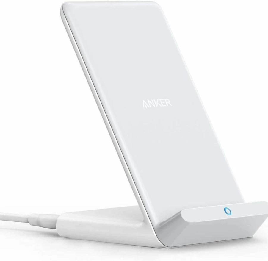 Anker 313 Wireless Charger Stand, Qi-Certified 10W Fast Charging for iPhone 16/15/14/13, Galaxy S23/S22/S21, AirPods (No Adapter Included)
