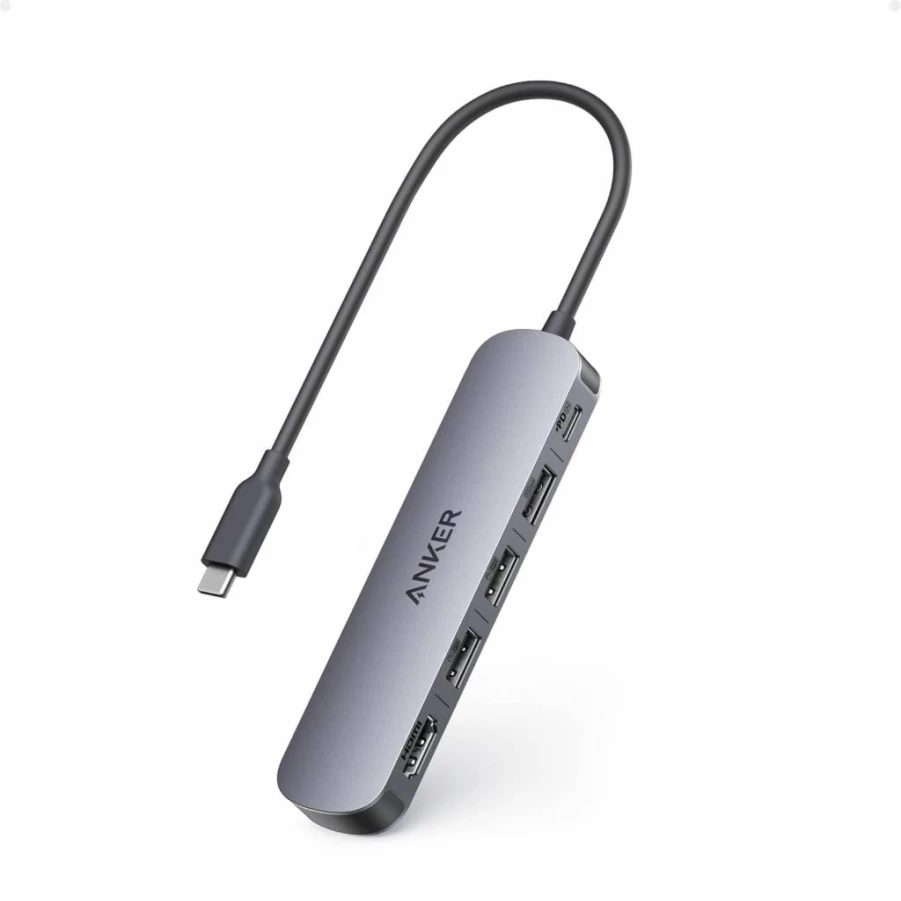 Anker USB C Hub 5-in-1 with 4K HDMI, 100W Power Delivery, USB-A and USB-C Ports, Compact Design for MacBook, Dell XPS, and USB-C Laptops