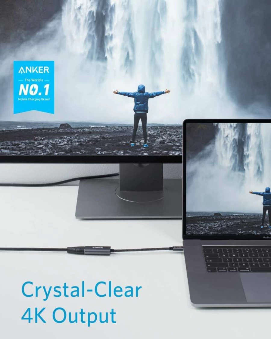 Anker USB C to HDMI Adapter 4K 60Hz, Thunderbolt 3 Compatible for MacBook Pro/Air, Dell XPS, Google Pixelbook, and More