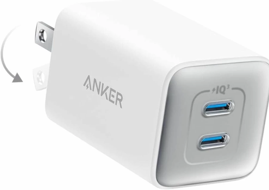 Anker 47W Dual Port GaN USB C Charger, Compact Foldable Power Adapter for iPhone 16/15, Samsung Galaxy, Google Pixel, Magsafe Compatible (White)