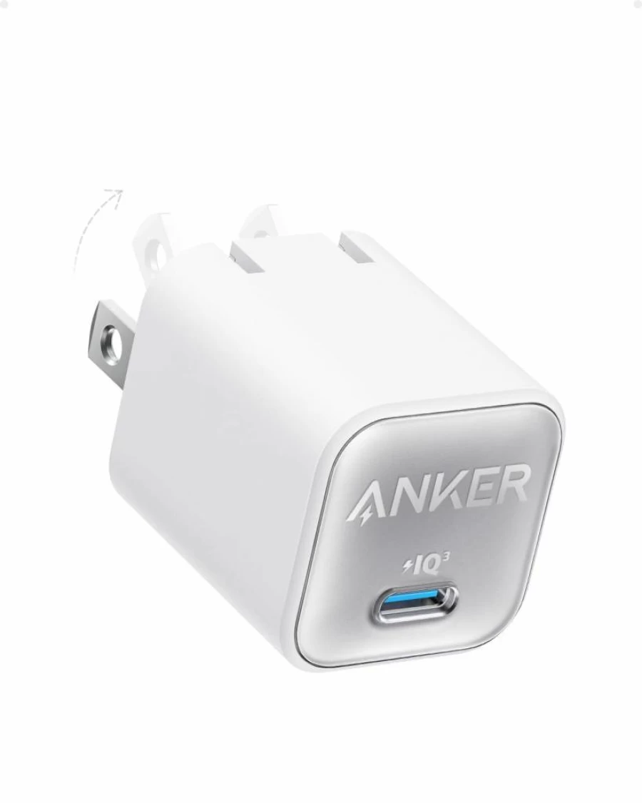 Anker 30W Nano USB-C Charger with PIQ 3.0, Foldable Fast Charging Block for iPhone 15/14, Galaxy, iPad, and MagSafe-Compatible Devices