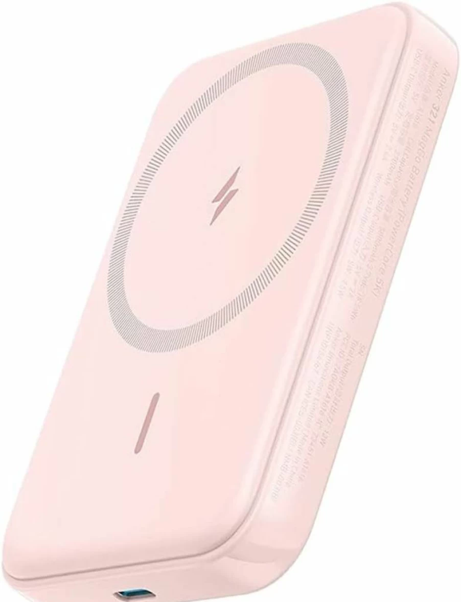 Anker 321 MagGo PowerCore Magnetic 5000mAh Wireless Portable Charger for iPhone 15/14/13/12 Series (Purple) - 5K Magnetic Battery Pack