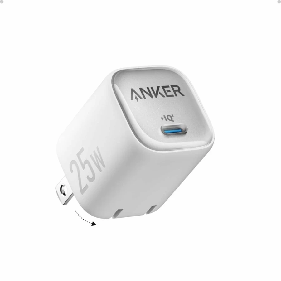 Anker 25W USB C Fast Charger, Compact Foldable Wall Charger with PPS for Samsung Galaxy S24/Z Fold/Z Flip/Tab, iPhone 15/14/13, iPad Pro/Air, Black
