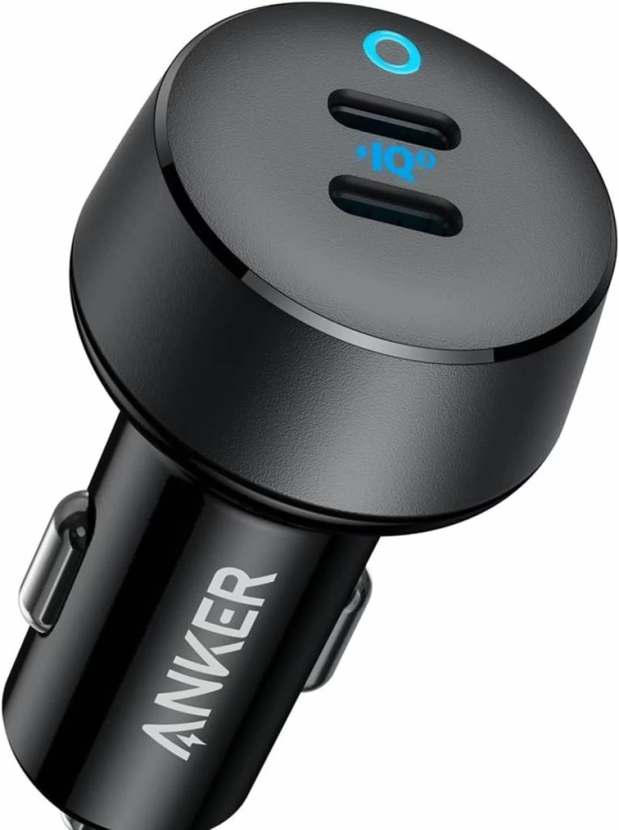Anker 40W USB C Car Charger, PowerIQ 3.0 Dual Port Adapter with Power Delivery for iPhone 16/15/14/13, Galaxy, Pixel, and More