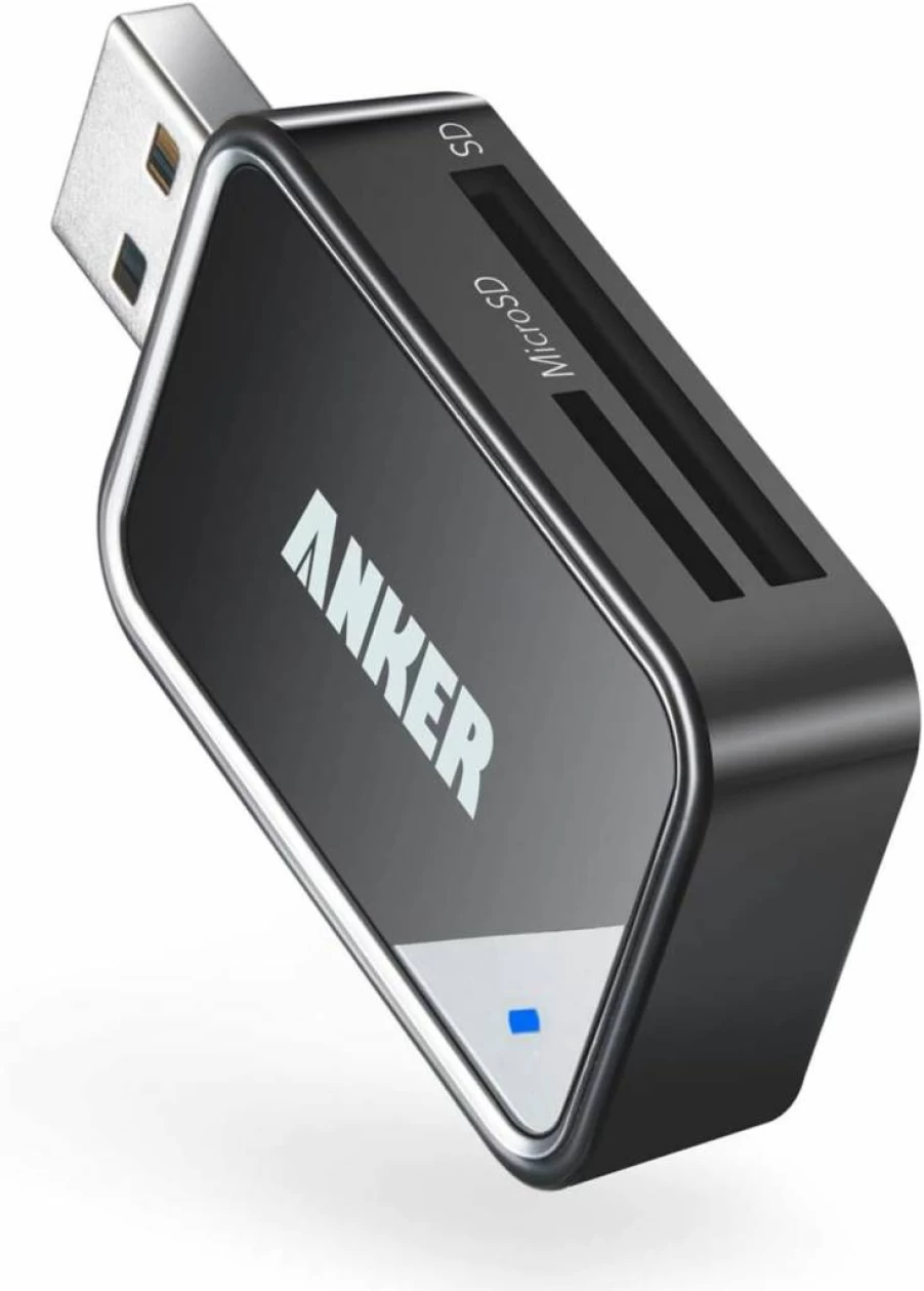 Anker USB 3.0 SD and Micro SD Card Reader - High-Speed 2-in-1 Memory Card Adapter for SDXC, SDHC, MMC, Micro SD, UHS-I Cards