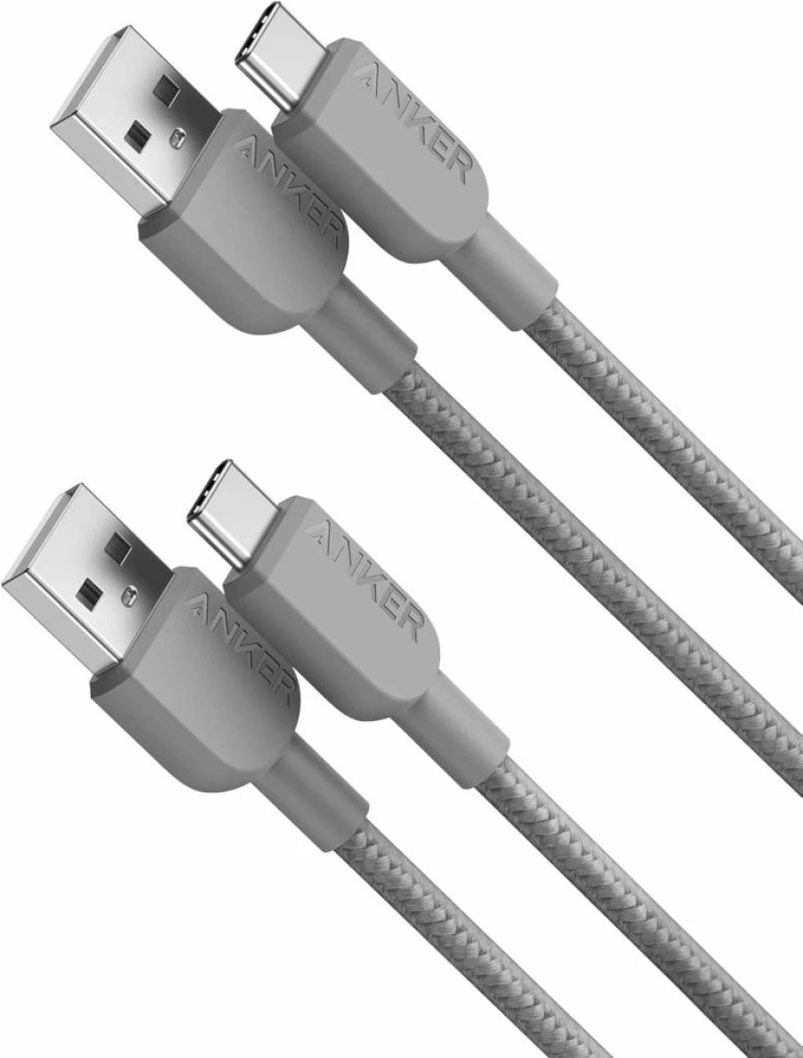 Anker USB A to USB C Cable 2 Pack (6Ft) Fast Charging Cord Compatible with Samsung Galaxy S10/Note 10, LG V30, and More - Black