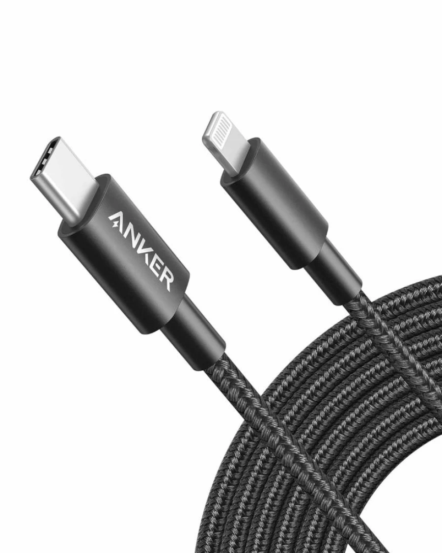 Anker USB C to Lightning Cable 6FT MFi Certified Fast Charging Compatible with iPhone 14 13 12 11 Pro Max XR XS 8 Plus iPad (Black Nylon Braided)