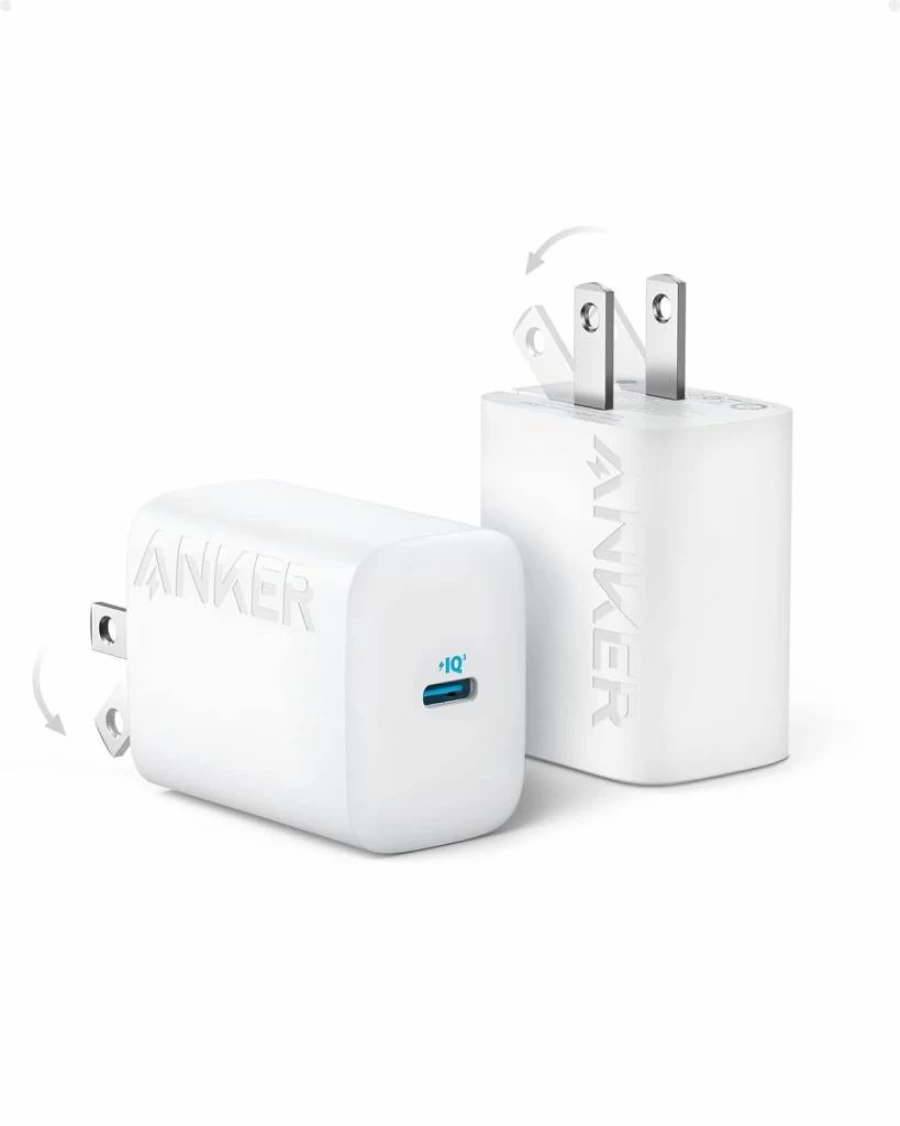 Anker 30W USB-C Fast Charger, Compact Foldable Wall Charger for iPhone 16/15, Samsung Galaxy S23, MacBook Air, iPad Pro - 2 Pack (Cable Not Included)