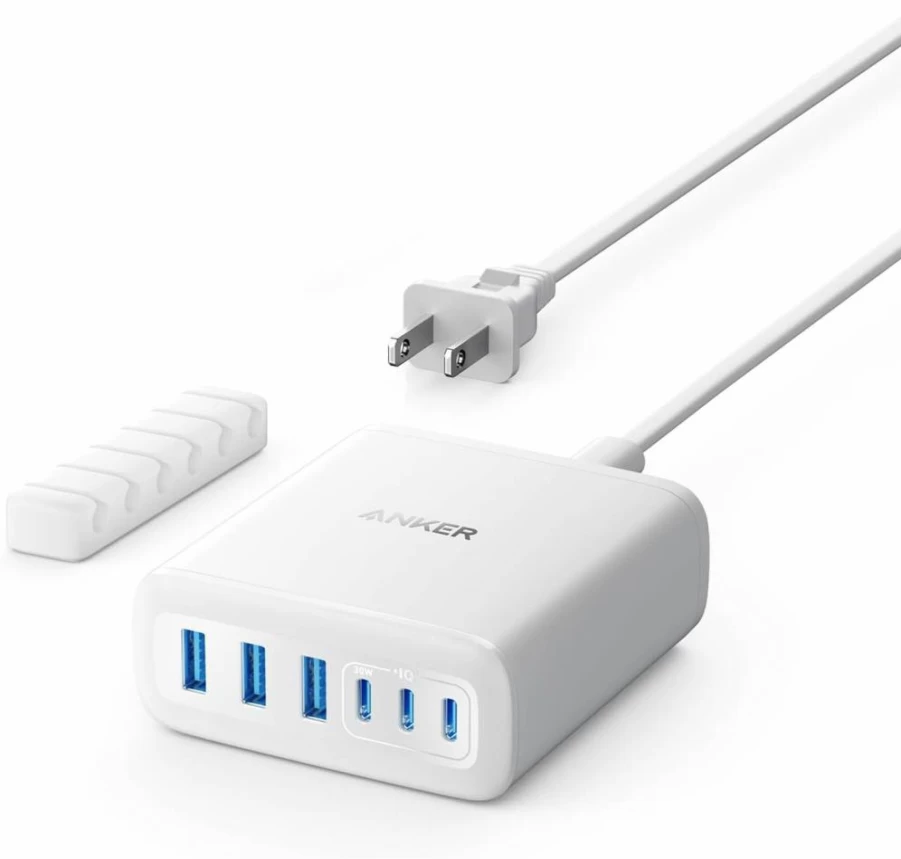 Anker 112W 6-Port USB C Desktop Charging Station for iPhone, iPad, MacBook, Samsung Galaxy - Fast PD Charger (Cables Not Included)