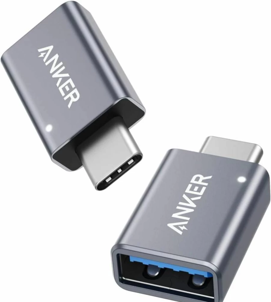 Anker USB C to USB Adapter (2 Pack) - High-Speed Data Transfer for MacBook Pro, iPad Pro, Samsung Galaxy, Dell XPS, and Other Type C Devices