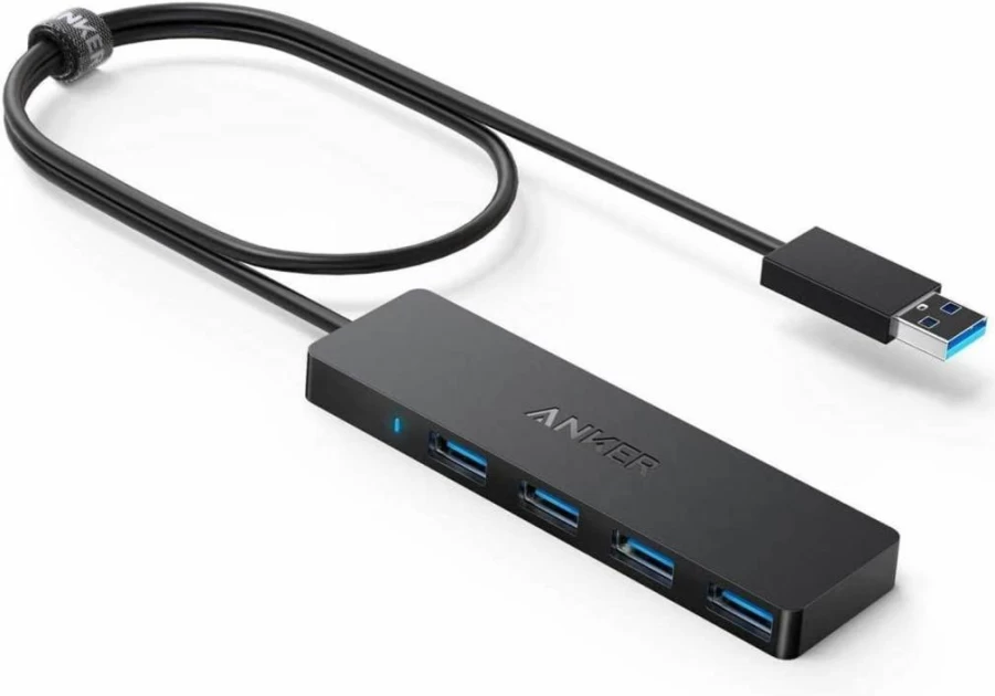 Anker USB 3.0 Hub 4-Port Expander for Laptop, PC, Desktop - High-Speed Data Transfer, Plug-and-Play, Compact Design (No Charging Support)