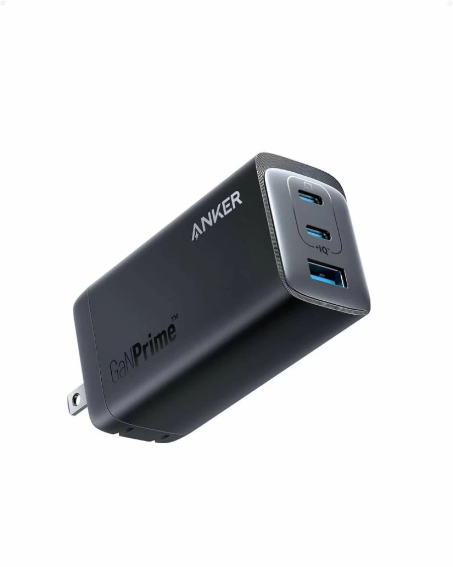Anker 737 GaNPrime 120W Fast Charger, 3-Port USB C Wall Charger with PPS for MacBook, iPhone 16, Galaxy S22, Dell XPS, Foldable Compact Design