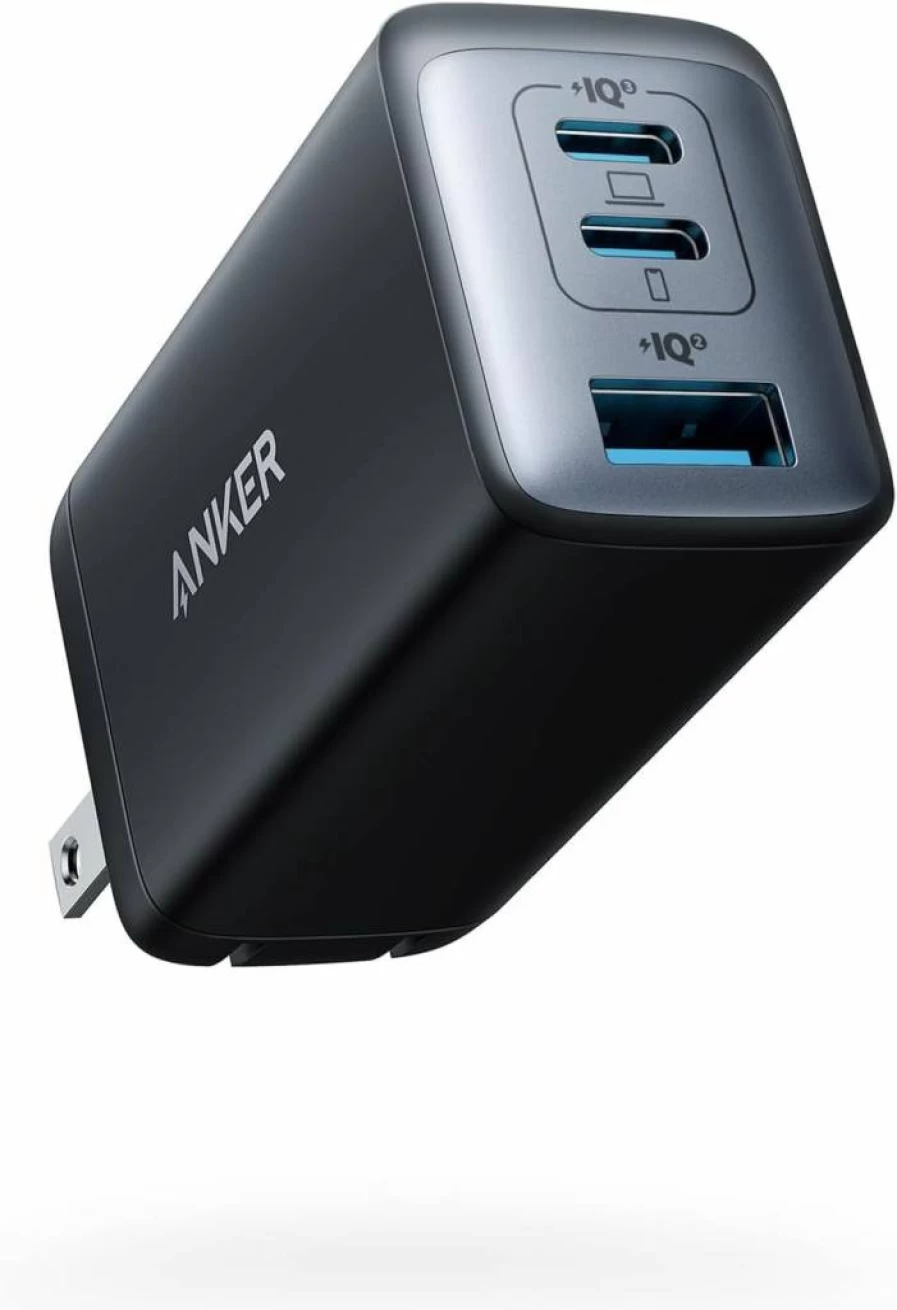 Anker Nano II 65W Fast Compact Foldable 3-Port USB C Charger for MacBook, iPad Pro, Galaxy S24, iPhone 16/15, and More