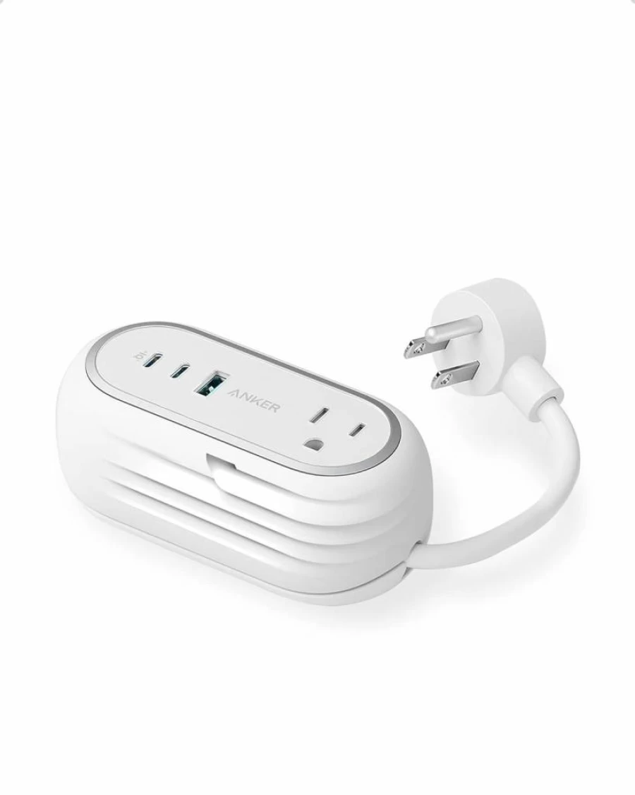 Anker GanPrime 65W 5-in-1 USB-C Charging Station with 2AC Outlets, 2 USB-C & 1 USB-A Ports | 3FT PD Power Strip for iPhone 16 Series, MacBook, Travel & Office