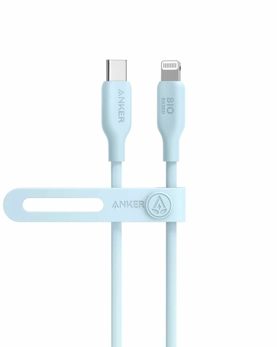 Anker USB-C to Lightning Cable 6ft MFi Certified Fast Charging Cord for iPhone 14/13/12/11/X/8, Bio-Based Nylon, USB 2.0, White - Durable Apple Charger Cable