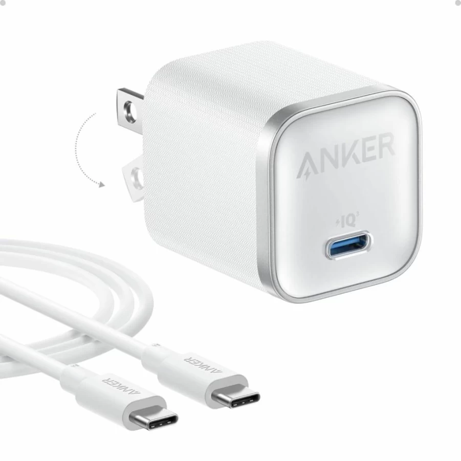 Anker Nano 45W USB C Charger with 6 Ft Cable, Fast PD Charging for iPhone 16, Samsung Galaxy S24/S25, MacBook, iPad Pro, Pixel 9 - Compact & Foldable Power Adapter